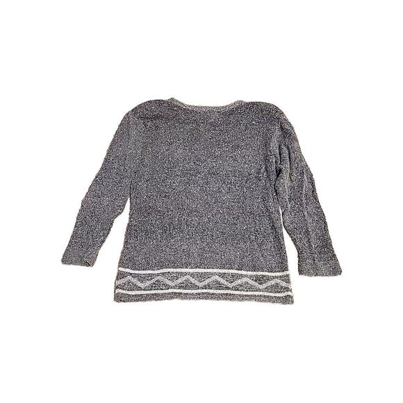 Vintage AF Accordeon Sweater Lambs wool/silk/angora Blend Ladies M white/gray - Picture 2 of 11